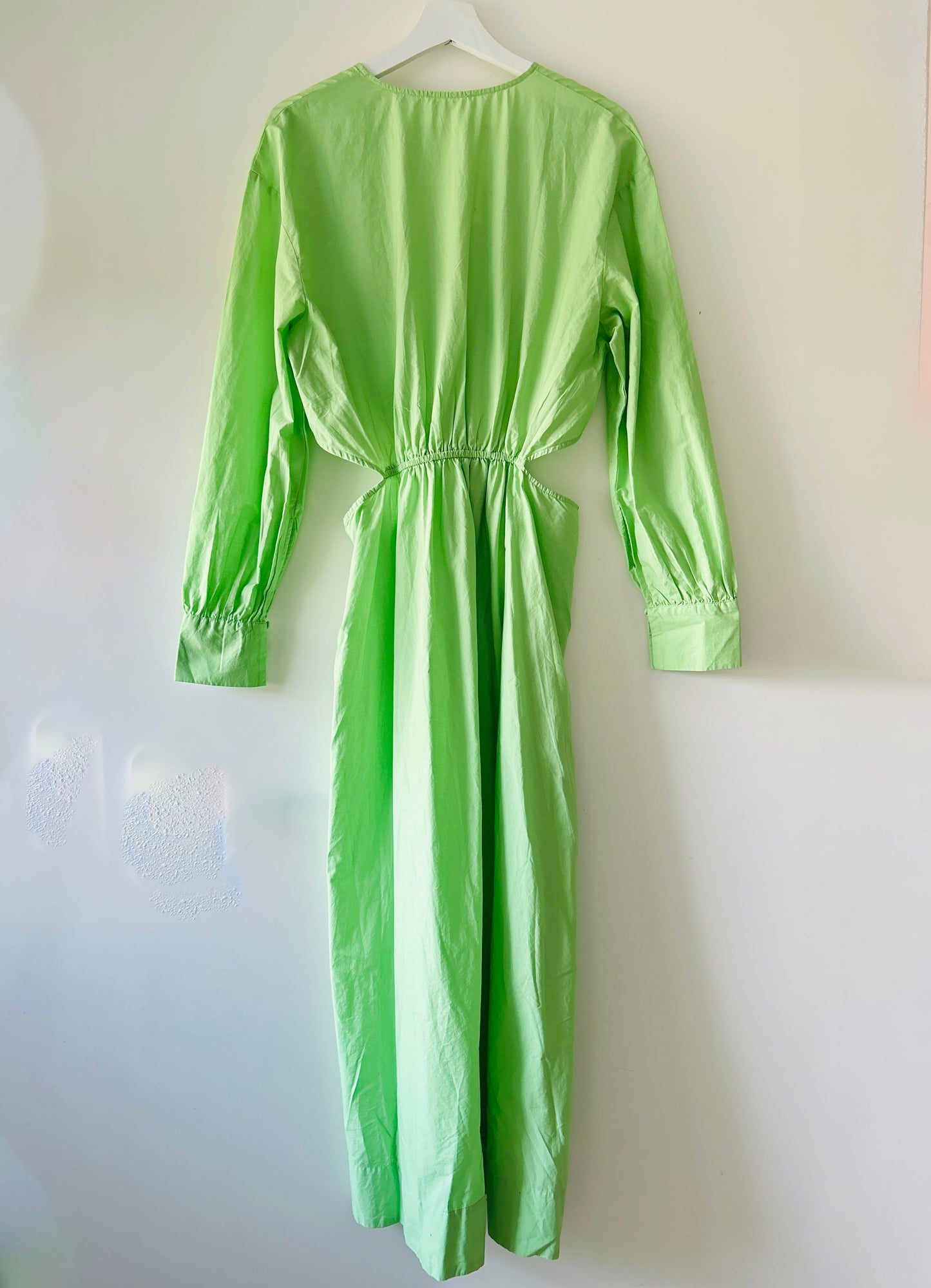 Bright green long dress Mango