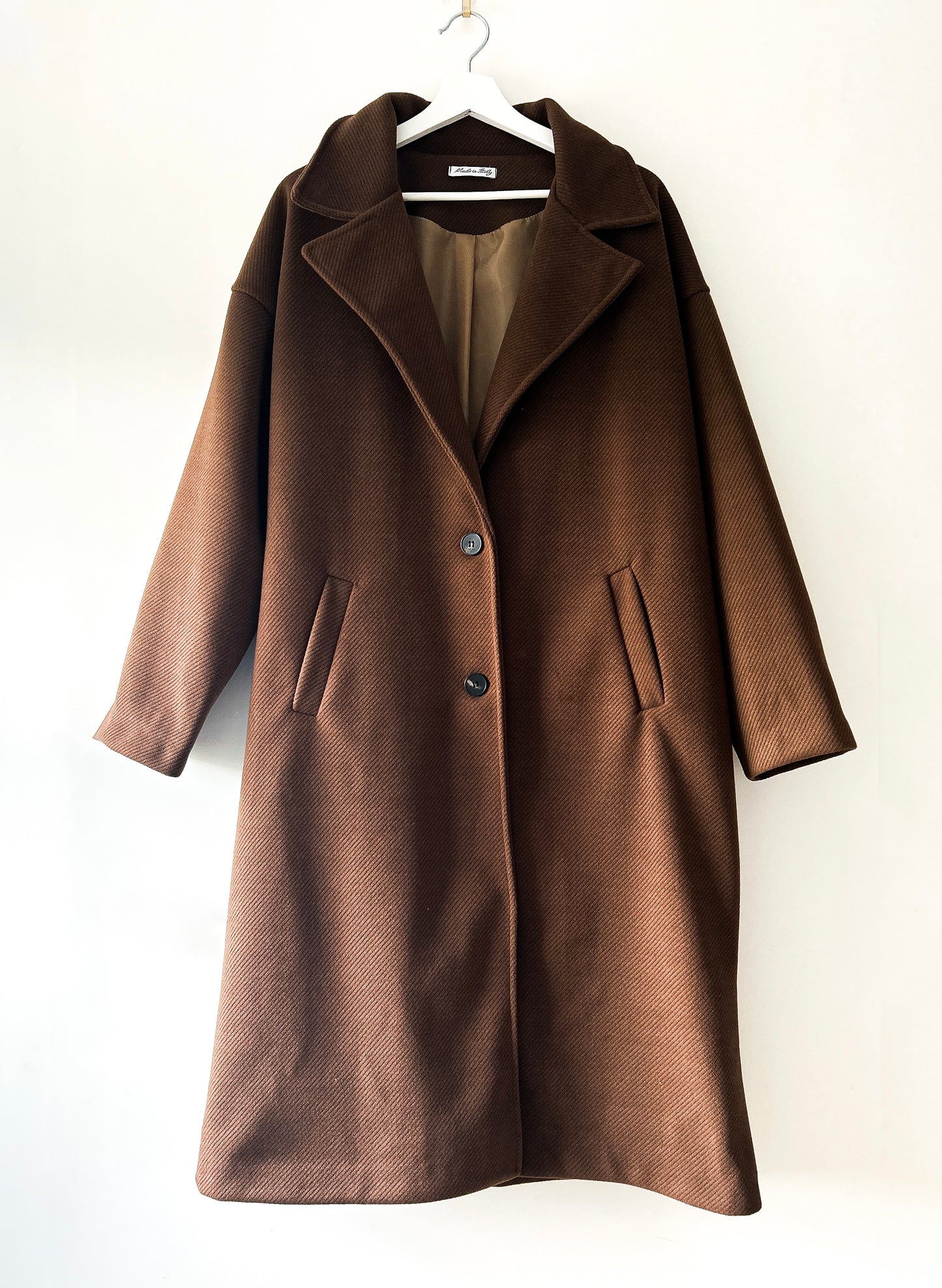 Mantel Jas - Nomi rib bruin