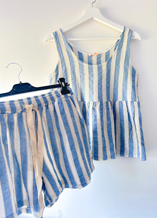Tweedelige set - Stripe Jeans Blue