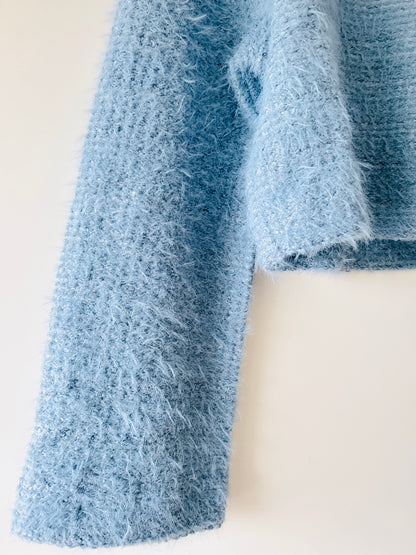 Pull en maille bleu clair Zara
