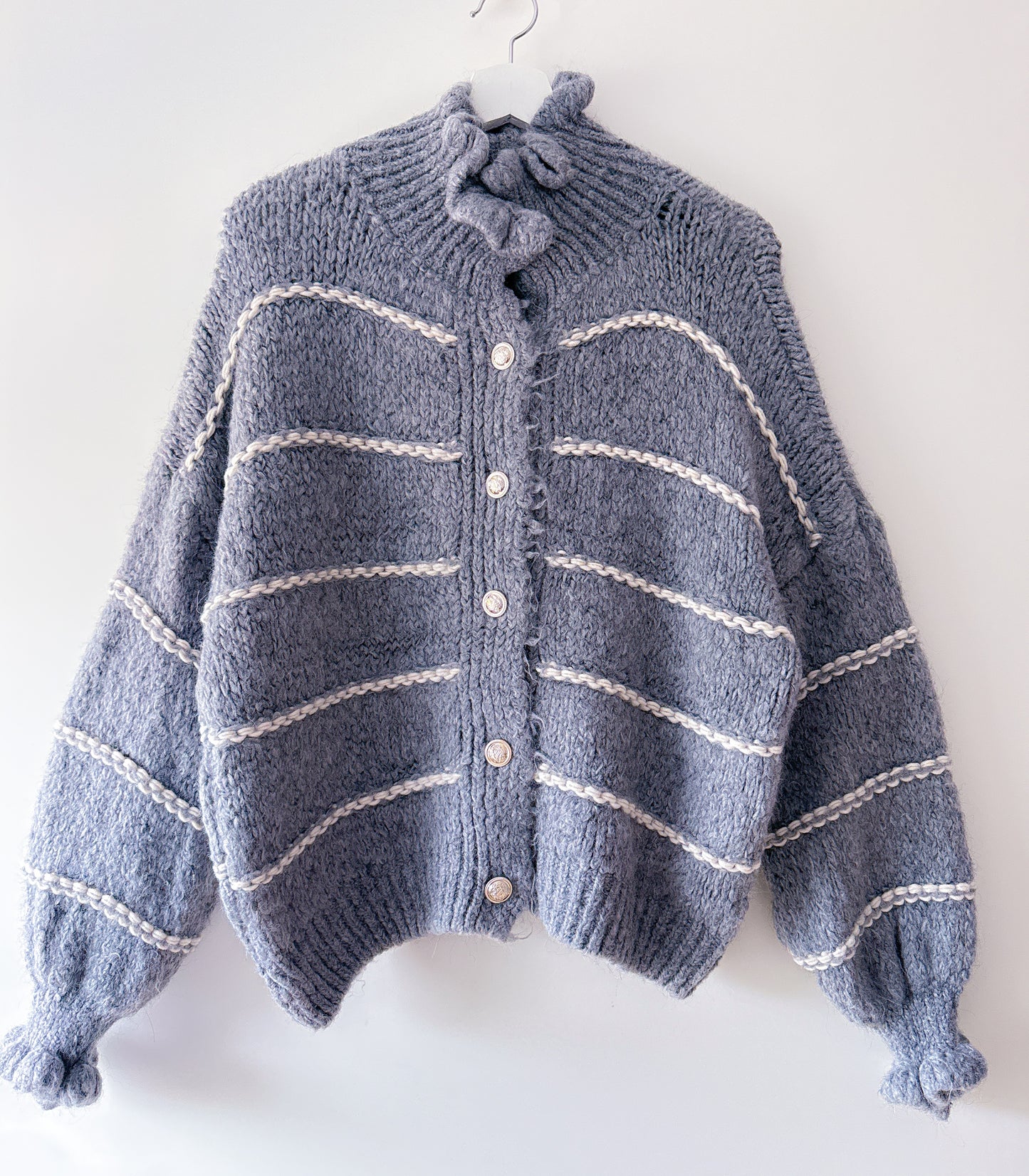 Vest - Ruffle chique grijs streep