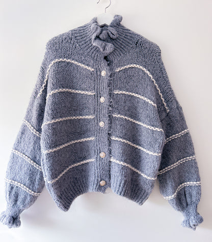 Vest - Ruffle chique grijs streep