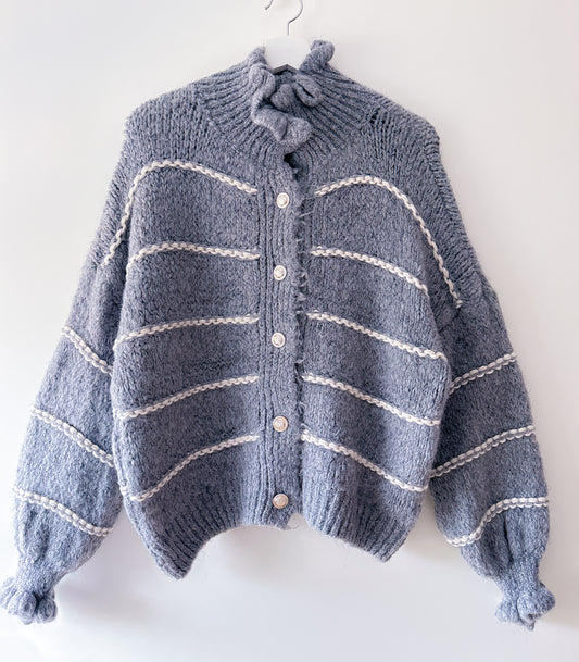 Vest - Ruffle chique grijs streep