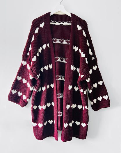 Knitted Vest - Love Me burgundy