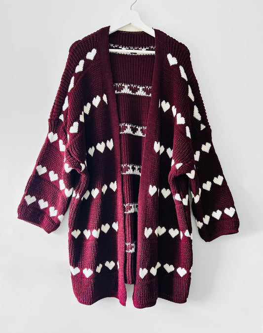 Knitted Vest - Love Me burgundy