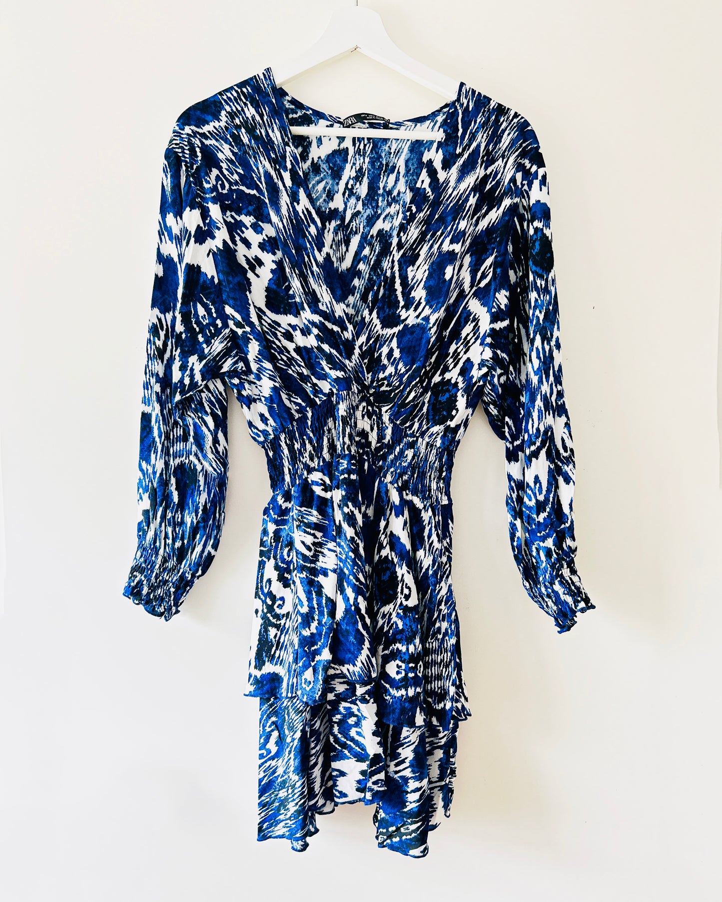 Blauw/wit mini jurkje Zara