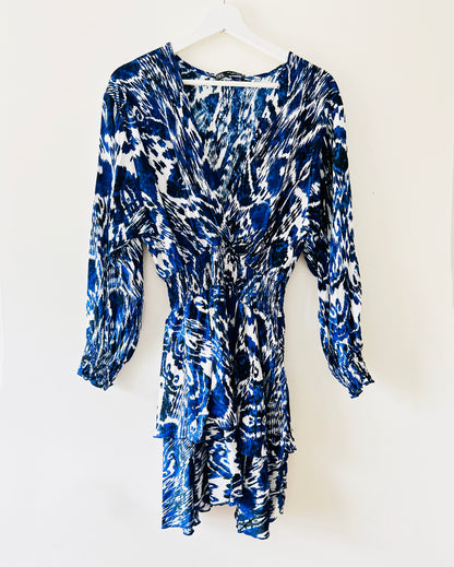 Blauw/wit mini jurkje Zara