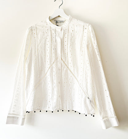 Blouse blanche brodée Zara