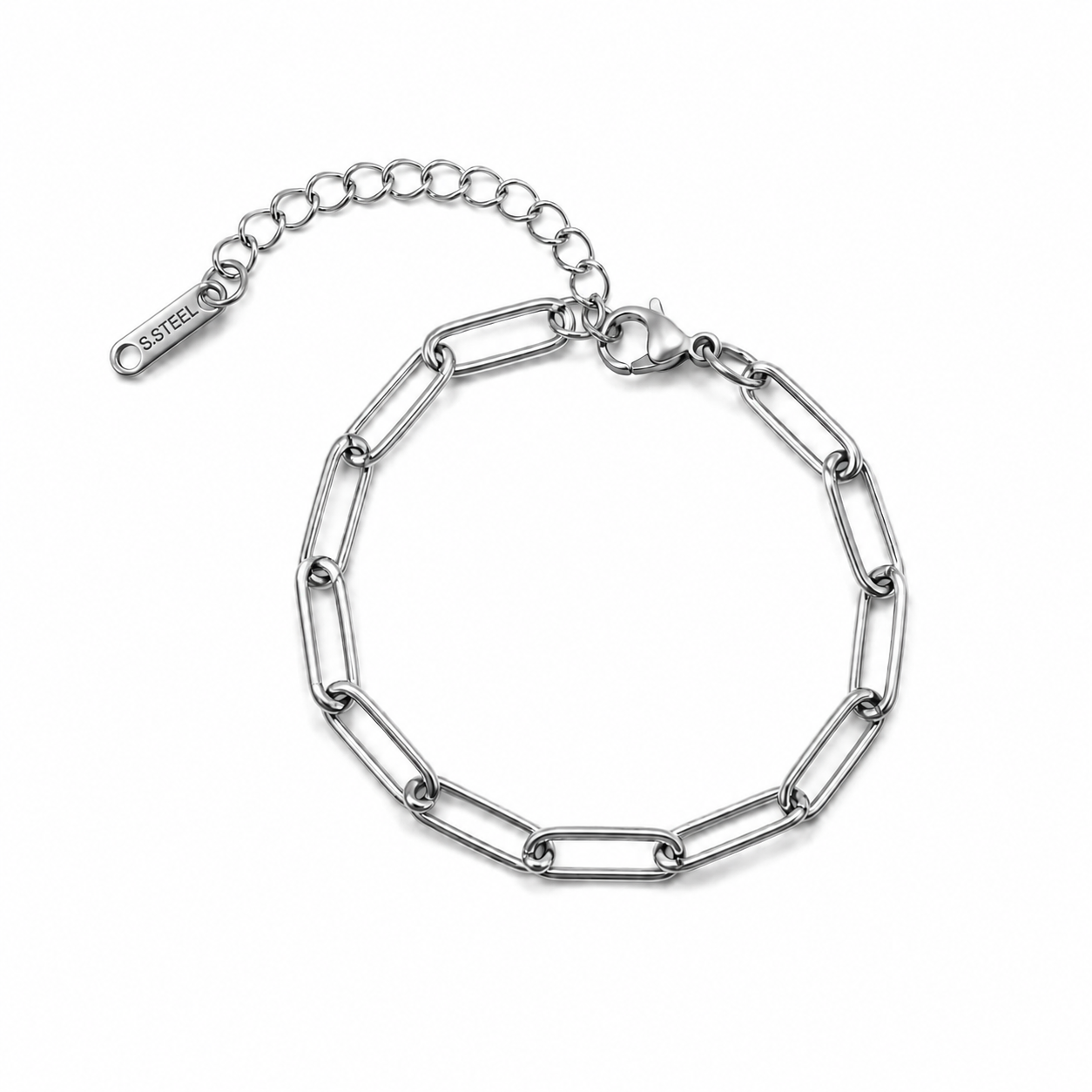 Paperclip armband zilver