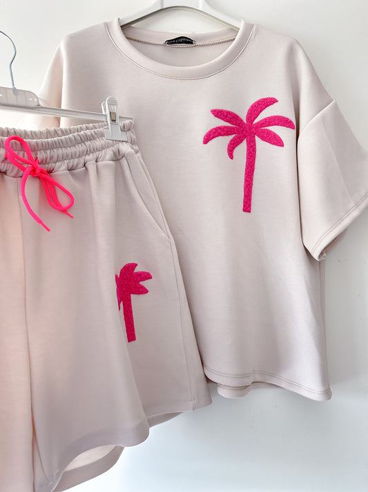 Tweedelig set - palmtree beige