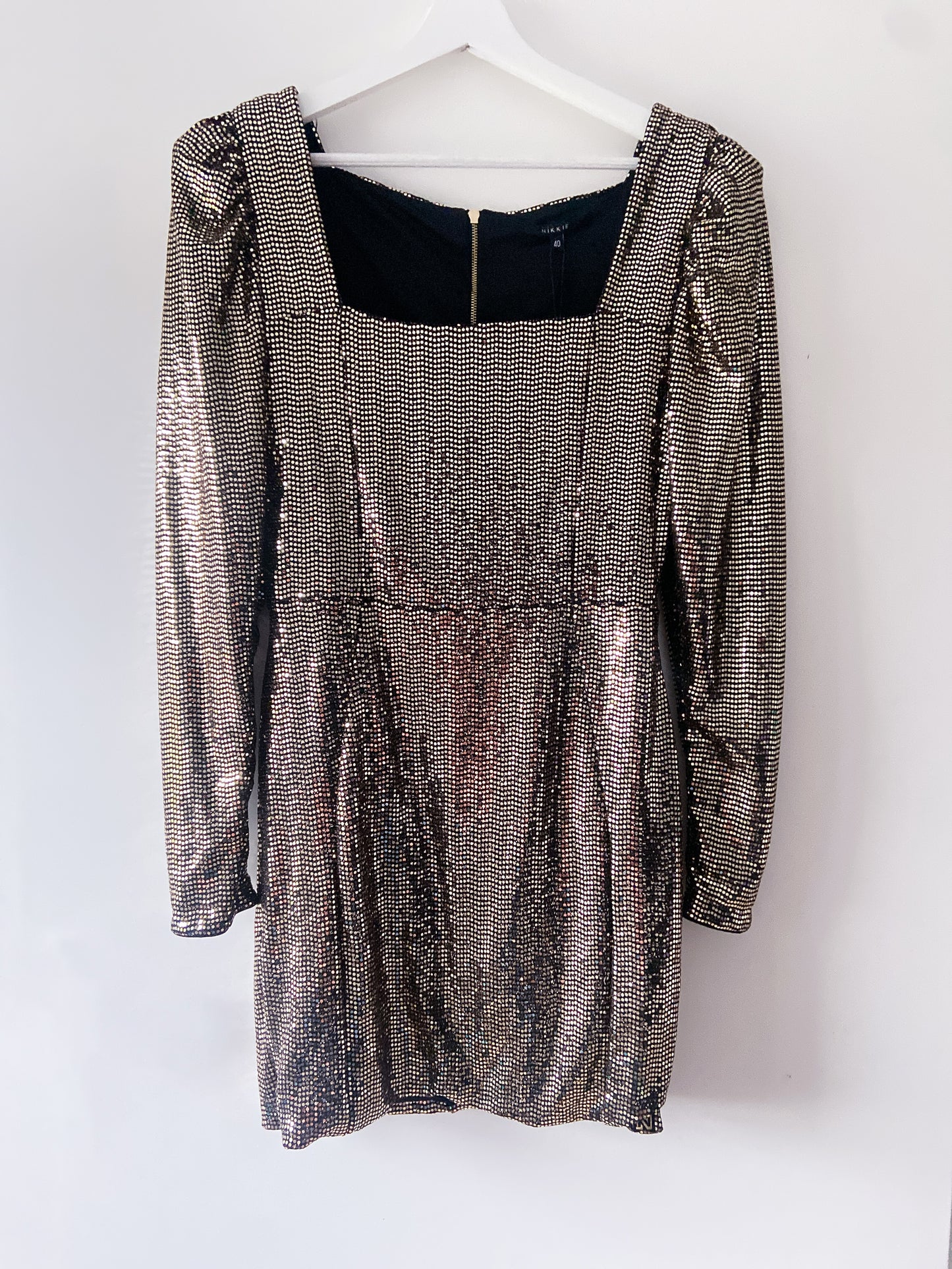 Robe de soirée dorée à sequins NIKKI
