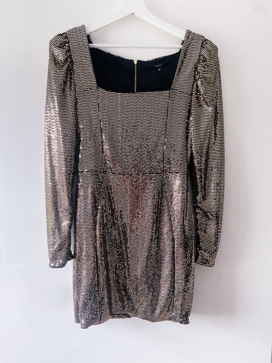 Robe de soirée dorée à sequins NIKKI