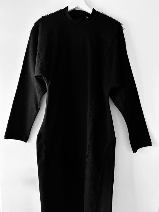 Black denim long dress Zara