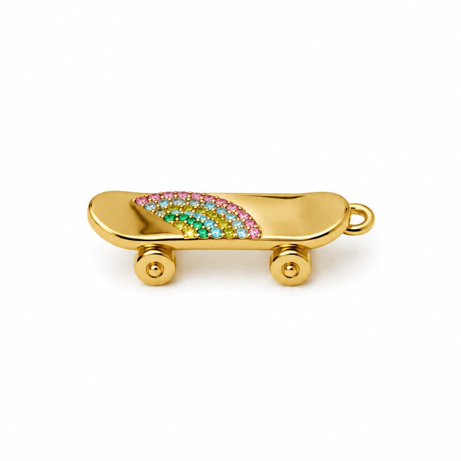 * Skateboard met strass bedel