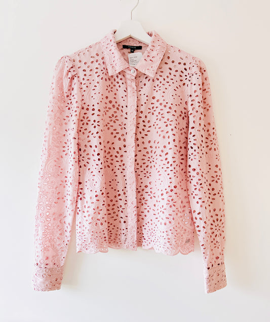 Blouse brodée rose clair NIKKI