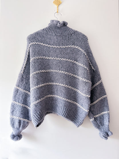 Vest - Ruffle chique grijs streep