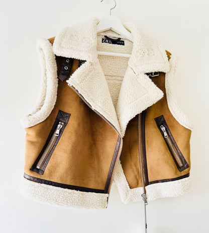 Teddy gilet met zippers Zara