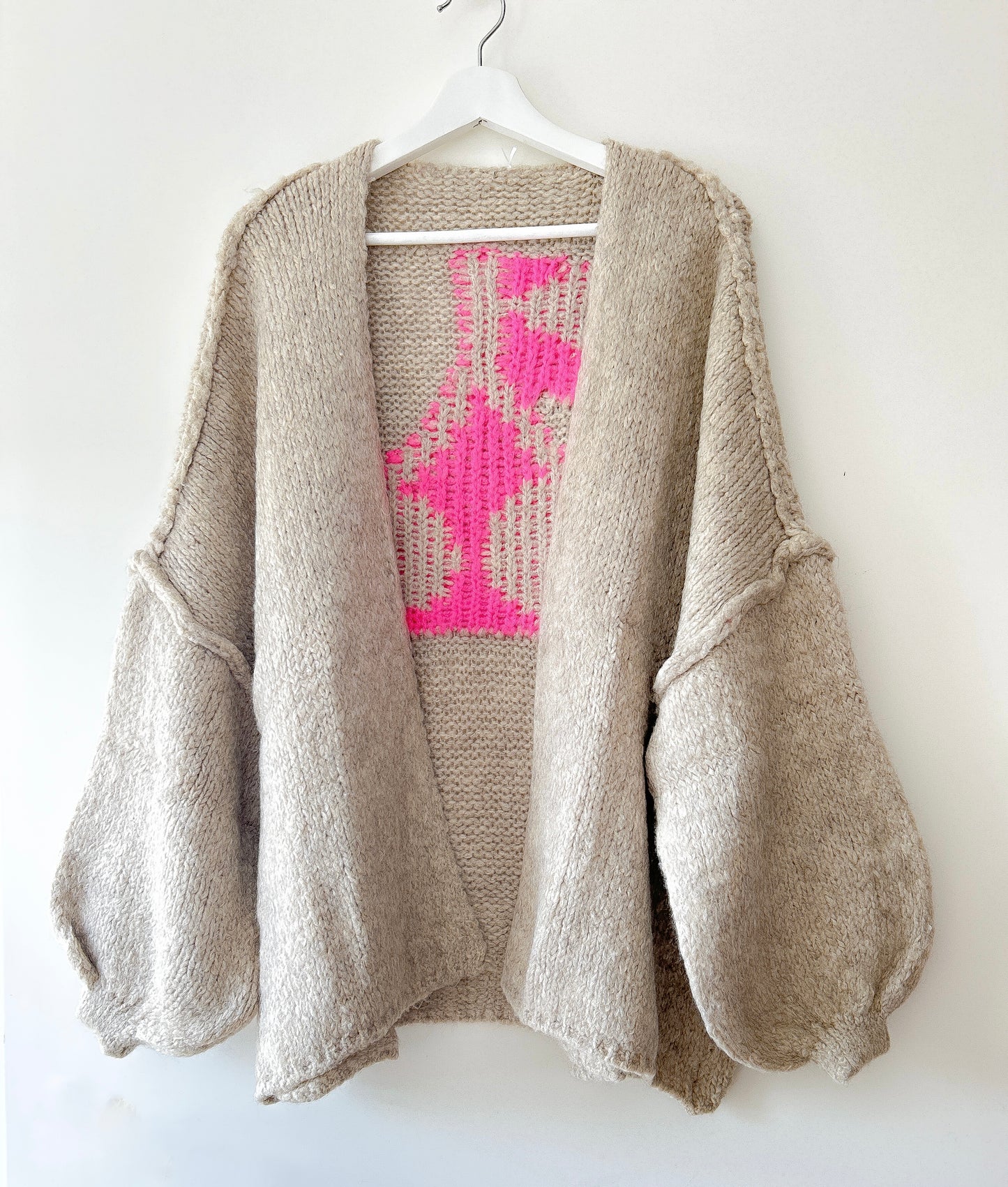 Knitted Vest Beige - Lola cherry beige/pink