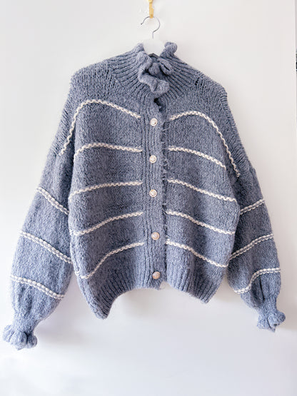 Vest - Ruffle chique grijs streep