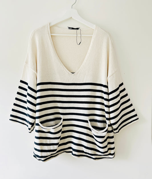 Striped knitted sweater Zara