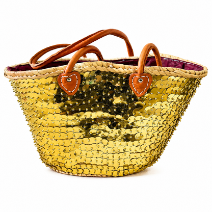 Golden bullet sequin beach bag