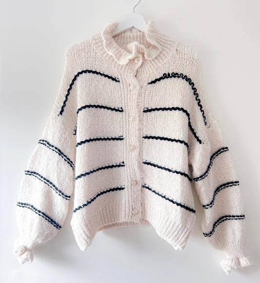 Vest - Ruffle chique zwart streep