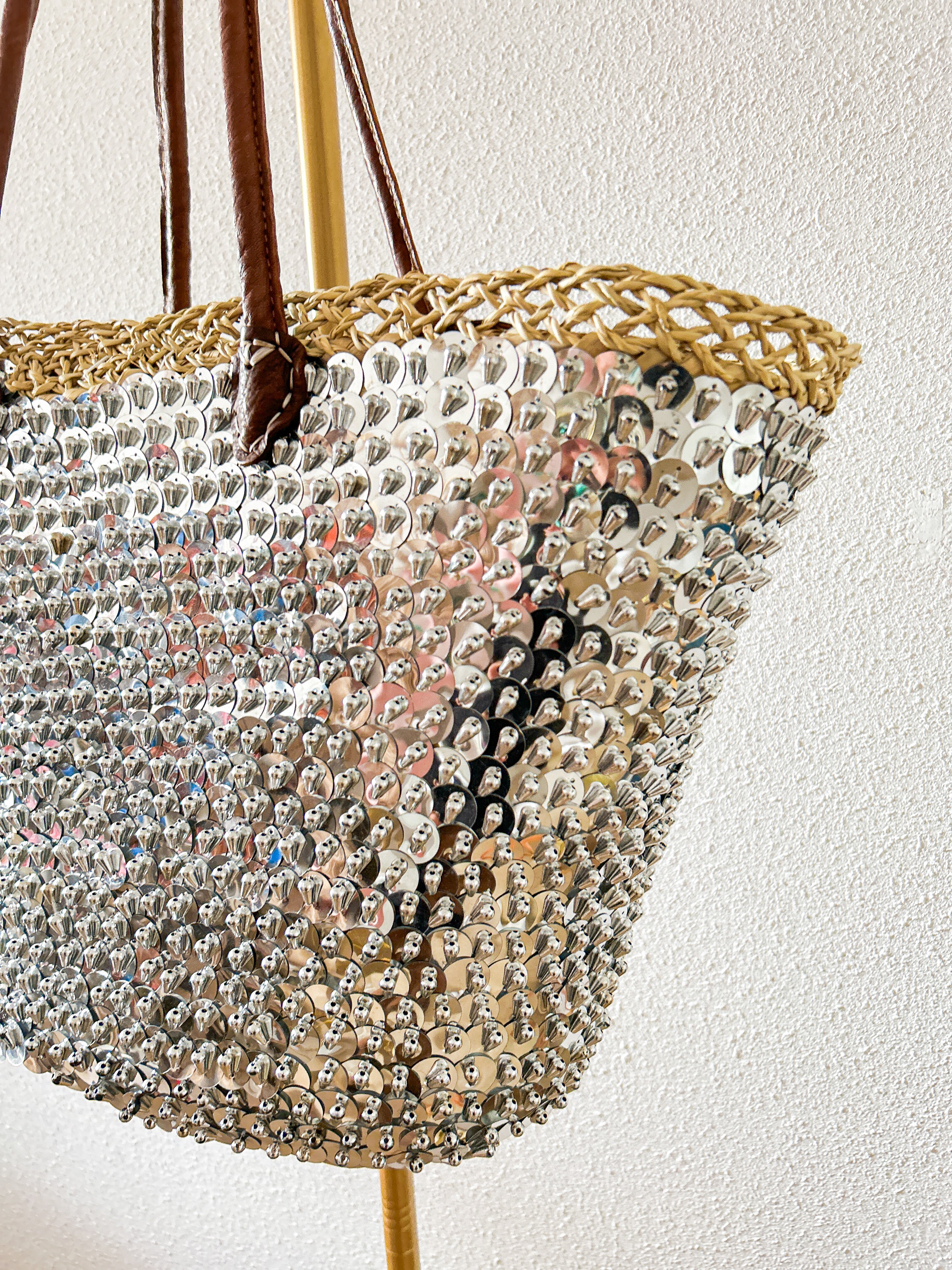 Silver sequin beach bag sale