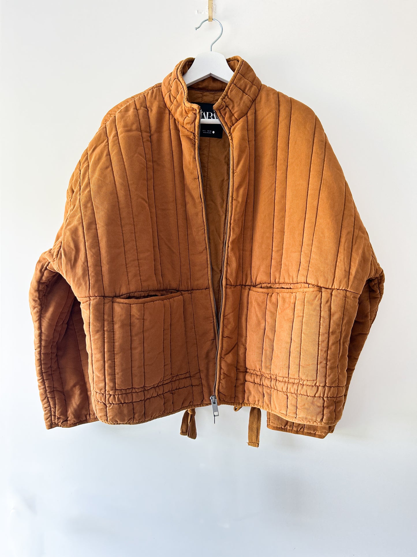 Camel/brown padded jacket Zara