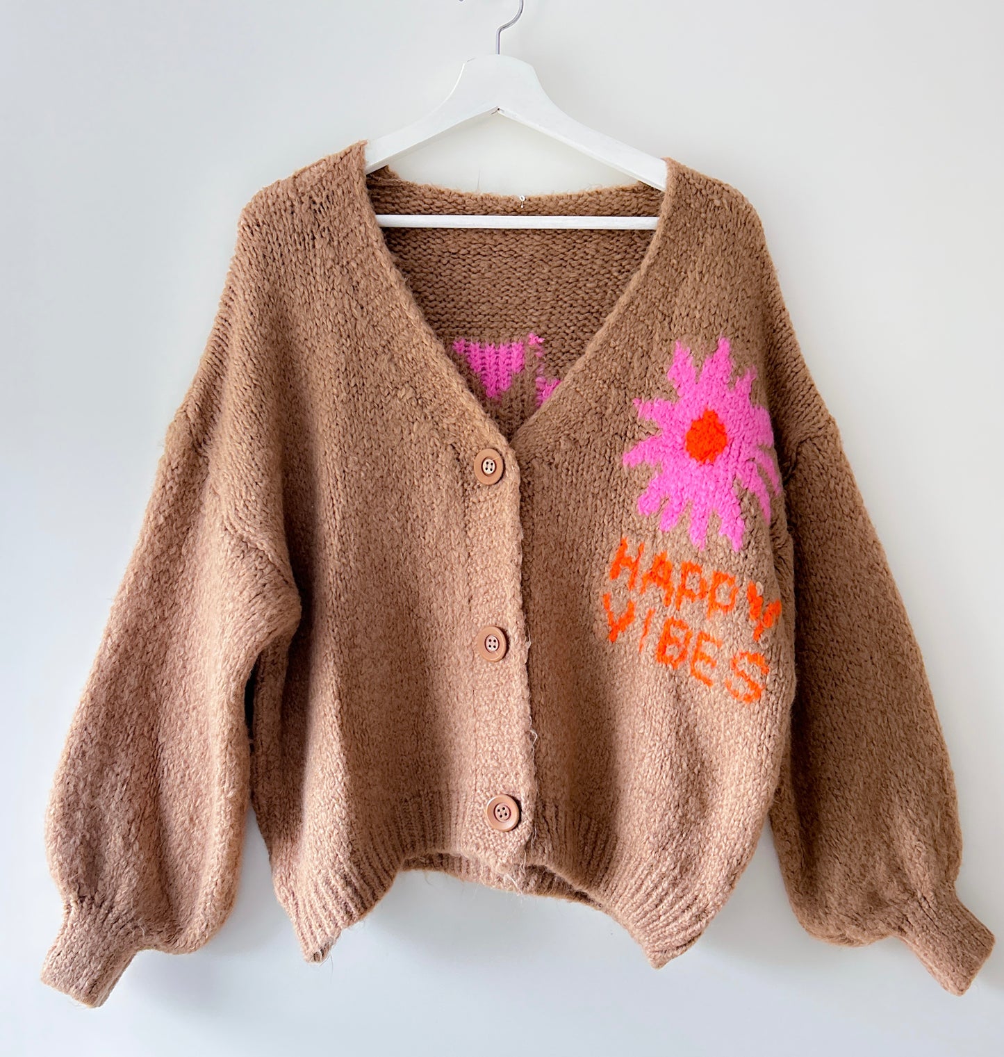 Vest - Happy vibes camel