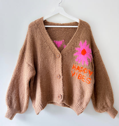 Vest - Happy vibes camel