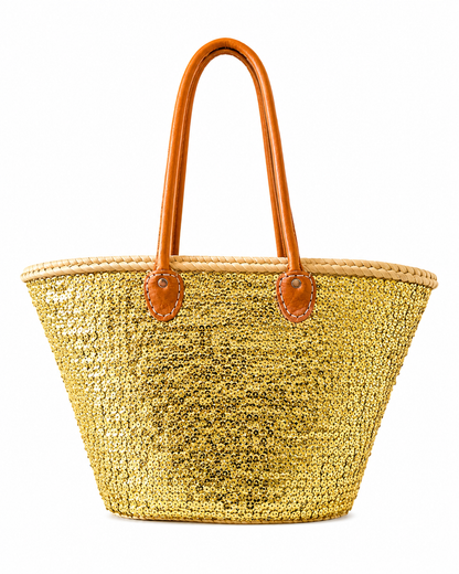 XL goldy sequin beach bag