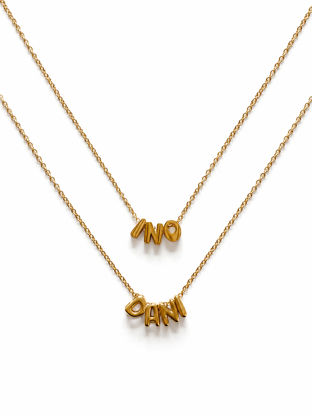 7 t/m 9 Bubble Letters - Naamketting