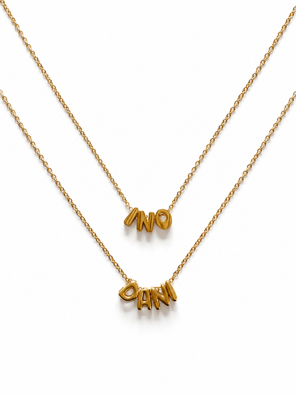7 t/m 9 Bubble Letters - Naamketting