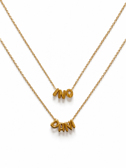 1 t/m 3 Bubble Letters - Naamketting